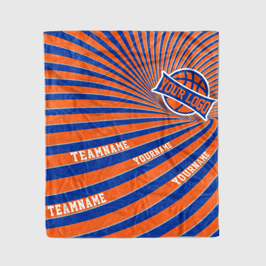 custom ultra-soft micro fleece blanket royal-orange