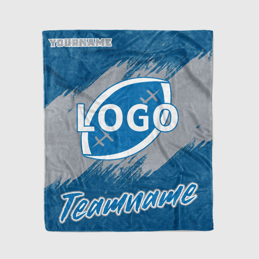 custom ultra-soft micro fleece blanket blue-gray