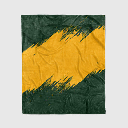 custom ultra-soft micro fleece blanket green-yellow