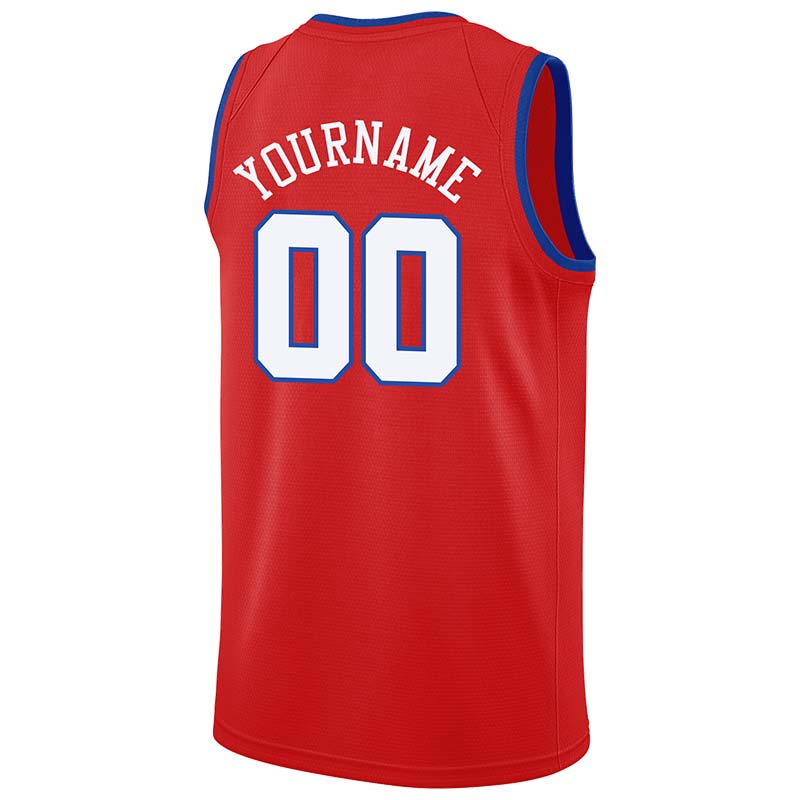 custom authentic  basketball jersey royal-red-white