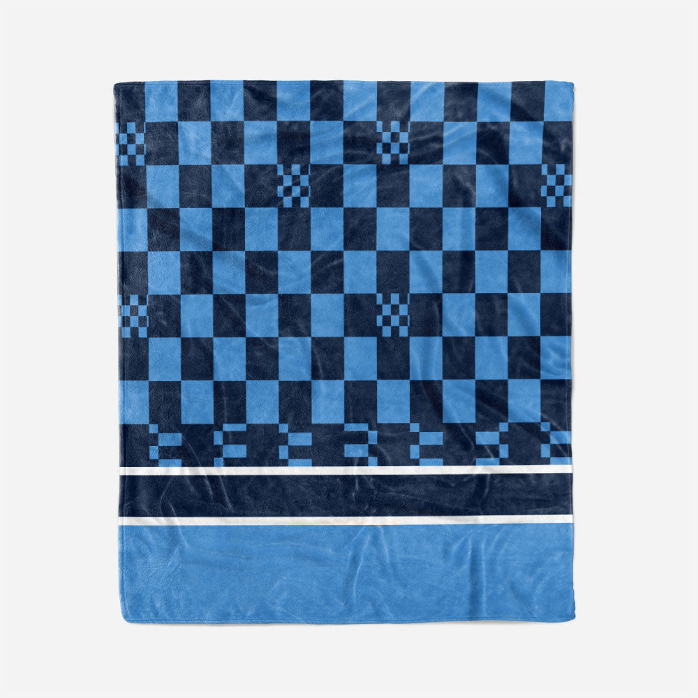 custom ultra-soft micro fleece blanket light blue-navy