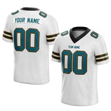 custom authentic football jersey white-teal-gold-black mesh