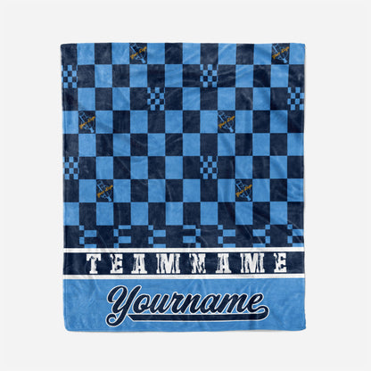 custom ultra-soft micro fleece blanket light blue-navy