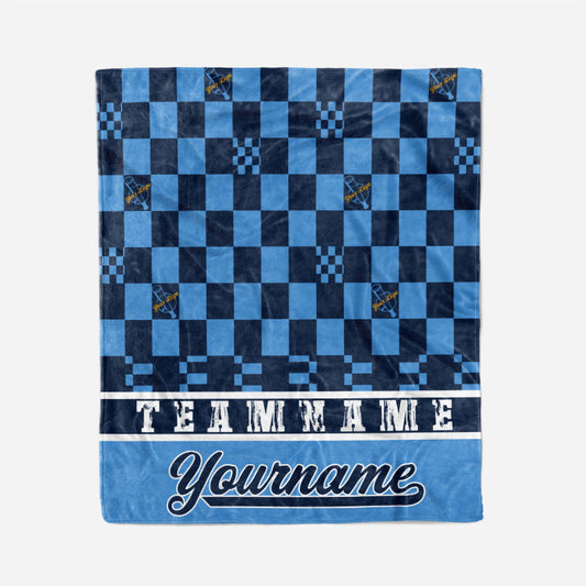 custom ultra-soft micro fleece blanket light blue-navy
