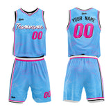 custom texture basketball suit kids adults personalized jersey blue
