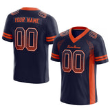 team custom authentic drift fashion football jersey navy-orange mesh