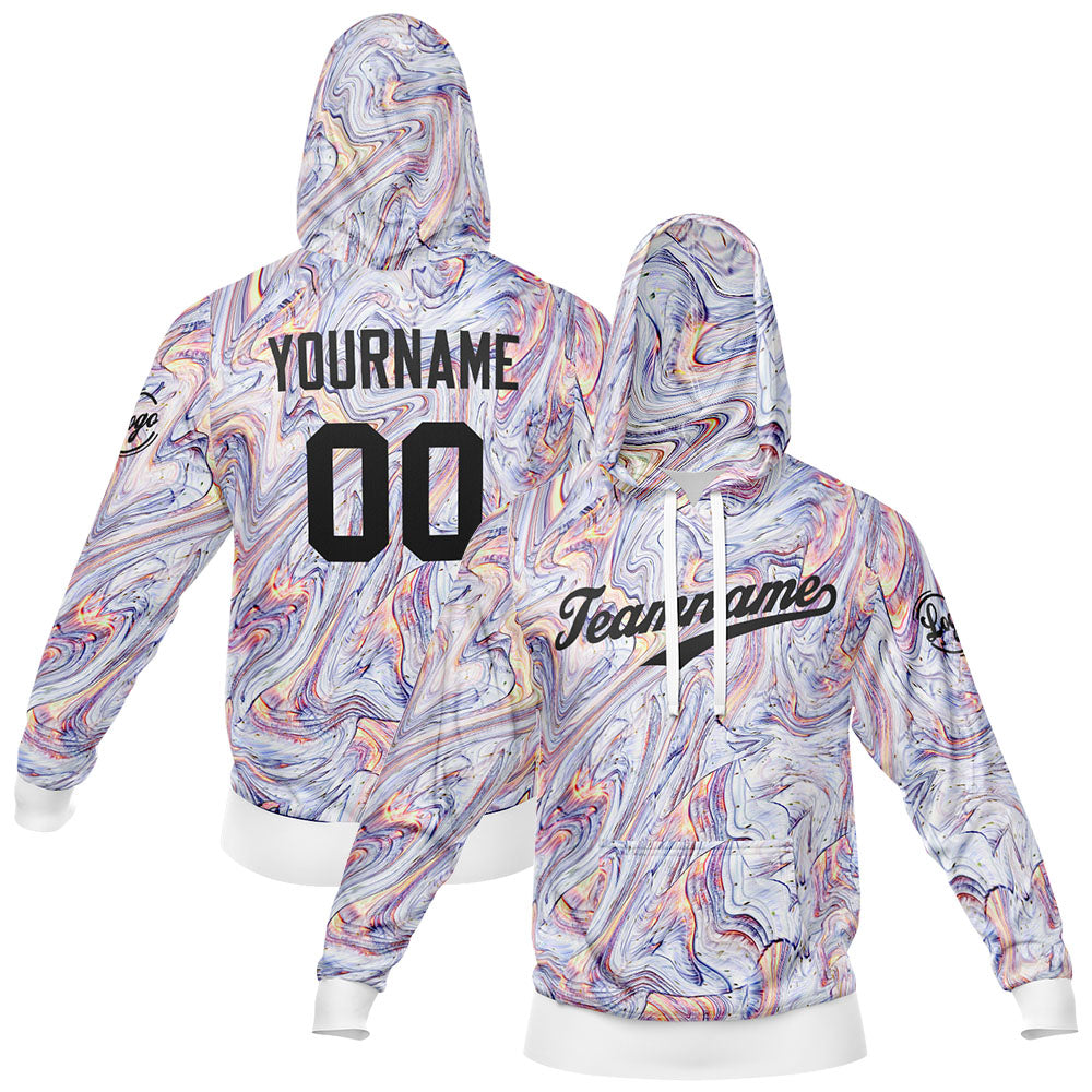Custom Sweatshirt Hoodie For Men Women Girl Boy Print Your Logo Name Number Fluid-White
