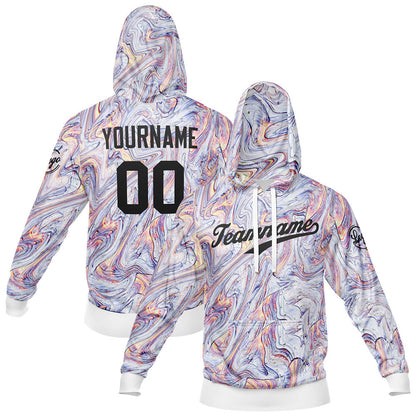 Custom Sweatshirt Hoodie For Men Women Girl Boy Print Your Logo Name Number Fluid-White