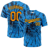 Custom Full Print Design  Baseball Jersey blue tie-dyed