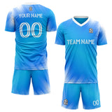 custom soccer set jersey kids adults personalized soccer blue