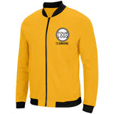 Custom Long Sleeve Windbreaker Jackets Uniform Printed Your Logo Name Number Yellow-Black-White