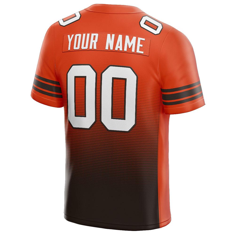 custom authentic gradient fashion football jersey orange-brown-white