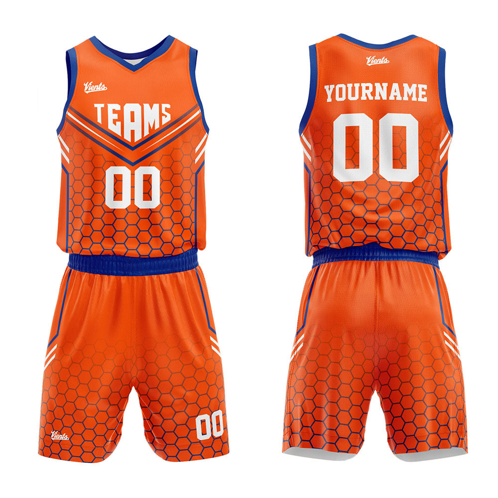 custom hive basketball suit kids adults personalized jersey orange