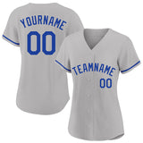 custom authentic baseball jersey gray-royal