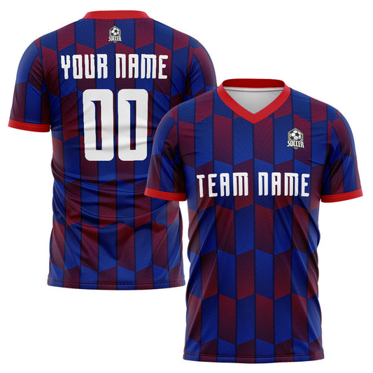 custom soccer uniform jersey kids adults personalized set jersey shirt blue-red