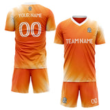 custom soccer set jersey kids adults personalized soccer orange