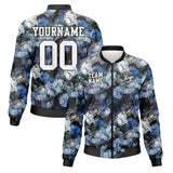 Custom Long Sleeve Windbreaker Jackets Uniform Printed Your Logo Name Number Blue Flower