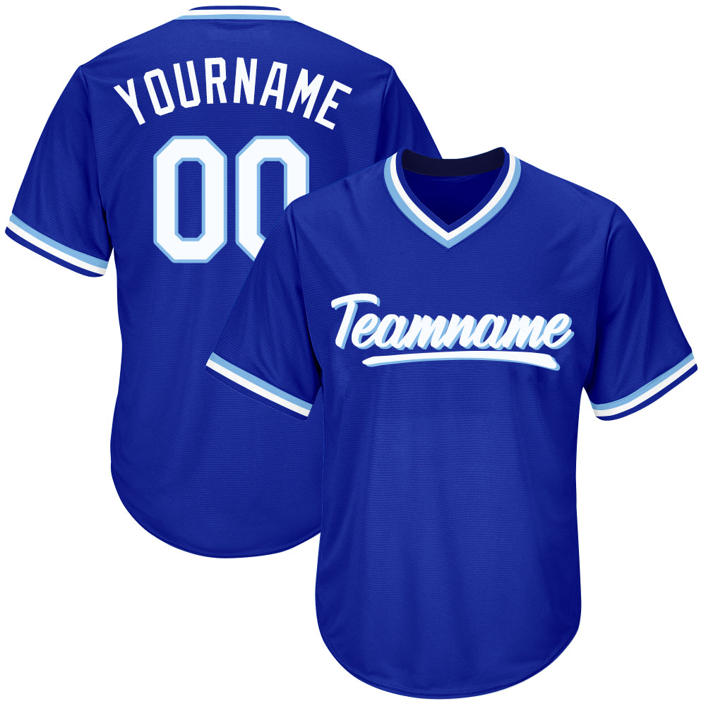 custom baseball jersey shirt royal-white-light blue default title