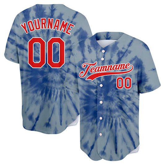custom full print design authentic tie-dyed baseball jersey