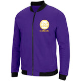 Custom Long Sleeve Windbreaker Jackets Uniform Printed Your Logo Name Number Purple-Yellow-White