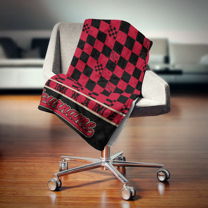 custom ultra-soft micro fleece blanket black-red