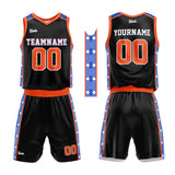 custom basketball suit for adults and kids  personalized jersey black-orange
