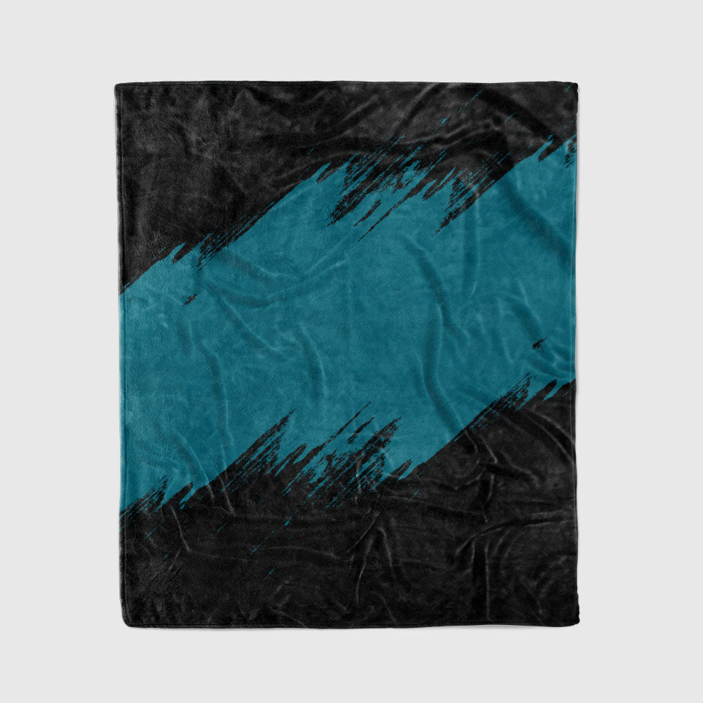 custom ultra-soft micro fleece blanket black-teal