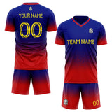 custom soccer set jersey kids adults personalized soccer navy-red