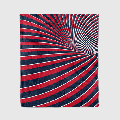 custom ultra-soft micro fleece blanket navy-red