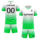custom soccer set jersey kids adults personalized soccer green-white