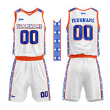 custom basketball suit for adults and kids  personalized jersey white-orange