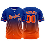 Custom Full Print Design Baseball Jersey orange-blue