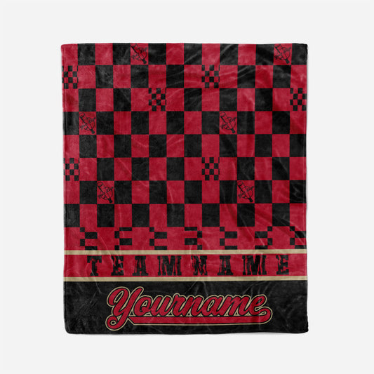 custom ultra-soft micro fleece blanket black-red