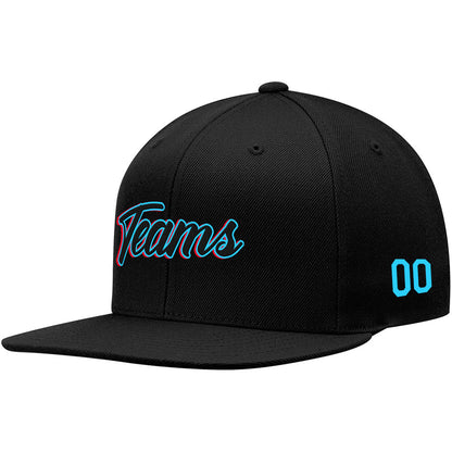 custom authentic hat black-light blue-red