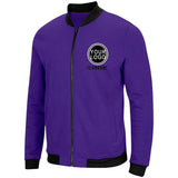 Custom Long Sleeve Windbreaker Jackets Uniform Printed Your Logo Name Number Purple-Black-White