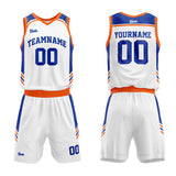 custom basketball suit for adults and kids  personalized jersey white-orange