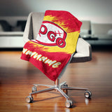 custom ultra-soft micro fleece blanket red-yellow