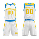 custom basketball suit for adults and kids  personalized jersey white-blue