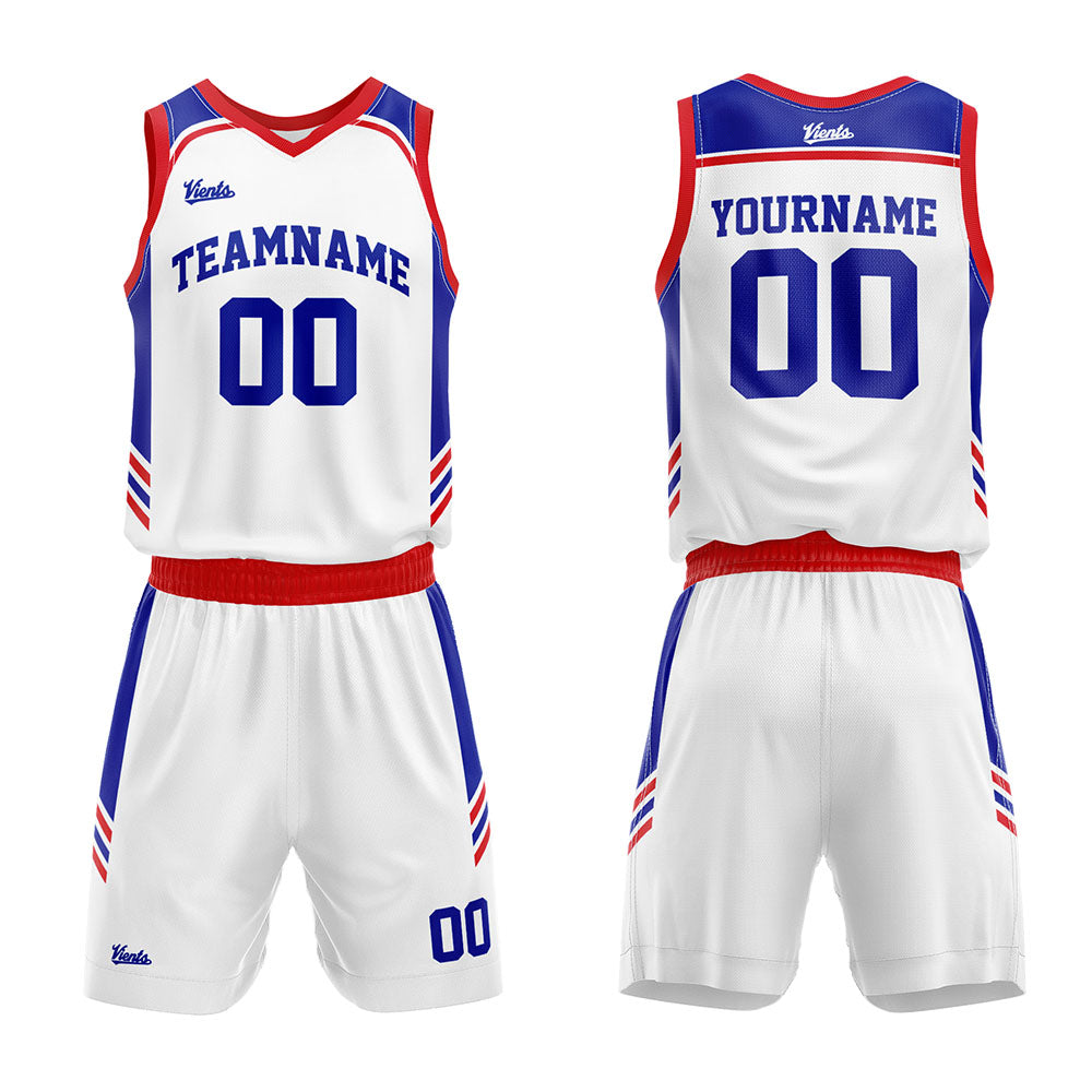 custom basketball suit for adults and kids  personalized jersey white-red