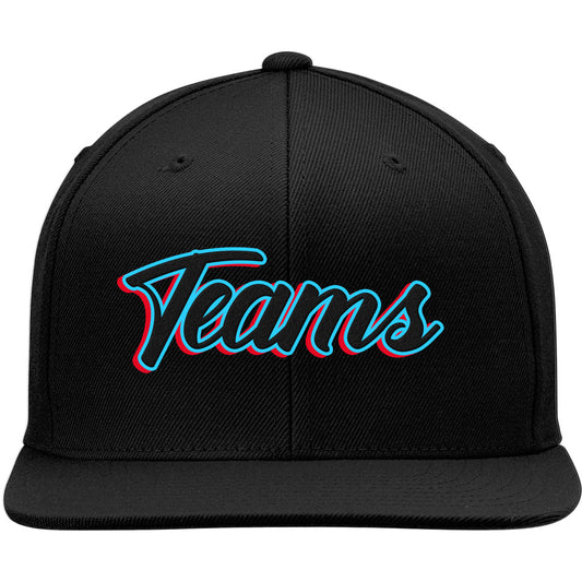custom authentic hat black-light blue-red black-light blue-red