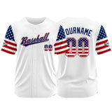 Custom Full Print Design Baseball Jersey us flag