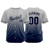 Custom Full Print Design Baseball Jersey navy-gray