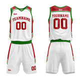 custom basketball suit for adults and kids  personalized jersey white-green