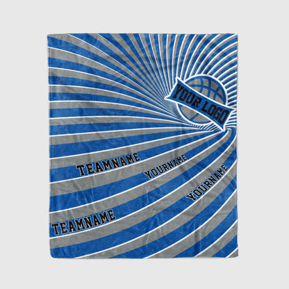 custom ultra-soft micro fleece blanket blue-gray