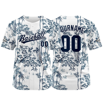 Custom Full Print Design Baseball Jersey white
