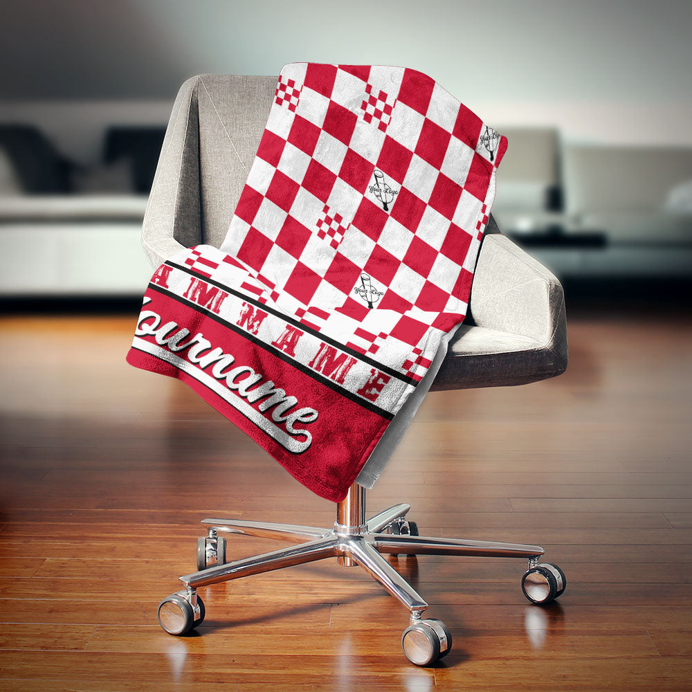 custom ultra-soft micro fleece blanket red-white