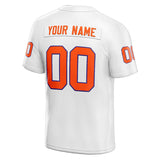 customized  authentic football jersey white-orange mesh