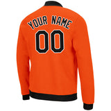 Custom Long Sleeve Windbreaker Jackets Uniform Printed Your Logo Name Number Orange-Black-White