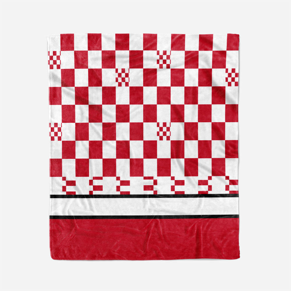 custom ultra-soft micro fleece blanket red-white