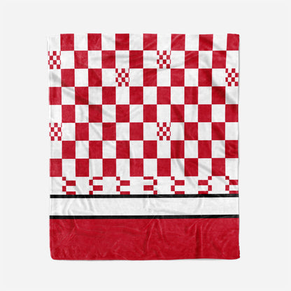 custom ultra-soft micro fleece blanket red-white